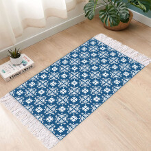 Nordic Pastoral Style Hand Woven Cotton Yarn Tassels Carpet Japanese Small Area Rug Retro Boho Living Room Antiskid Mat