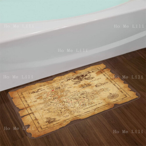 Retro Island Detailed Treasure Map Grungy Rustic Pirates Secret Sea ...