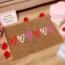 Thick Woven Blanket Floor Mat Living Room Bedroom Red Love Heart Rug Home Taupe Throw Blankets