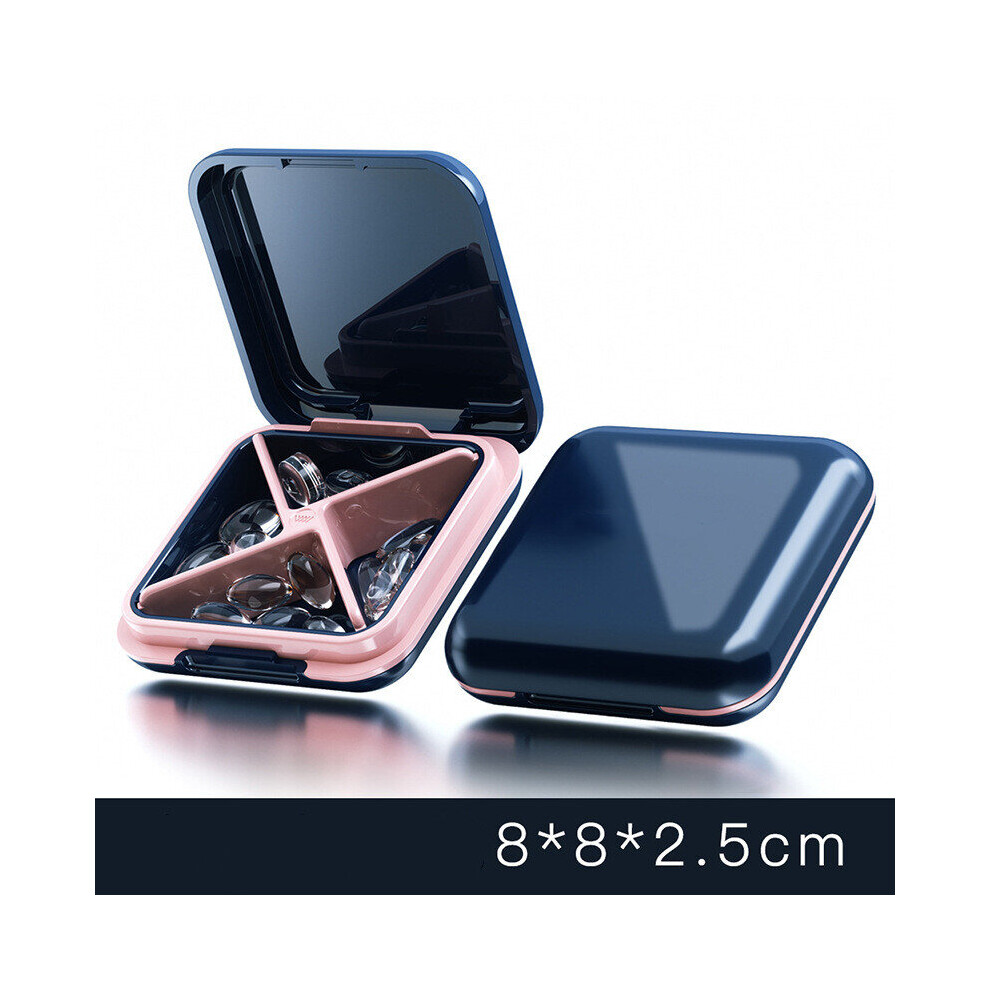 Multicoloured 4 Grids Waterproof Medicine Pill Box For Storage Travel Pill Case Vitamins Container Plastic Box Capsules Organizer For Tablets