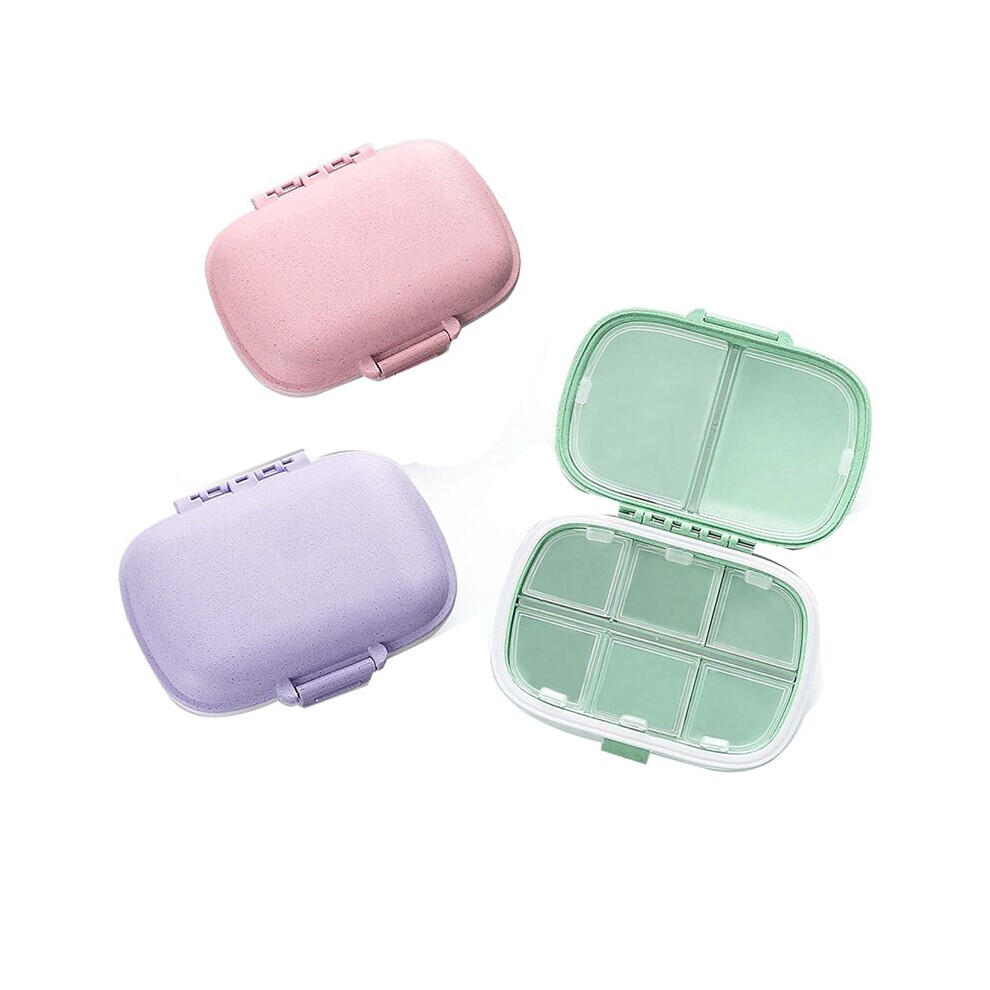 3 Pack 8 Compartments Travel Pill Organizer Moisture Proof Small Pill Box For Pocket Purse Daily Pill Case Portable