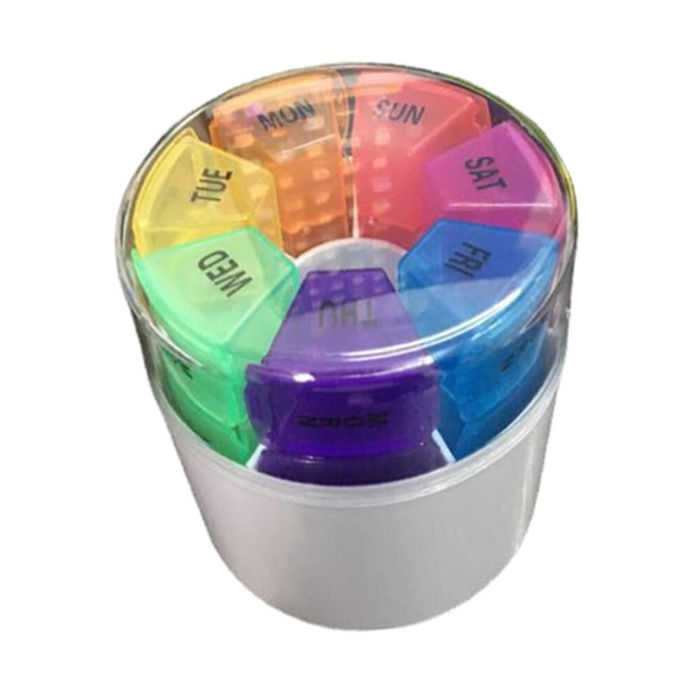 Multicoloured Tablet Pill Storage Box Reminder Weekly Daily Dividers Medicine Storage Case