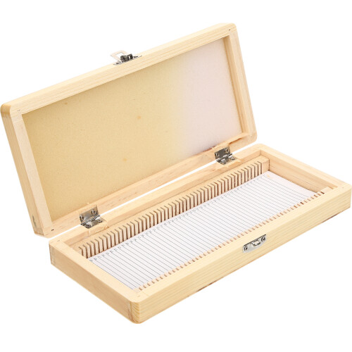 Portable Wooden Compact Histology Slide Holder Microscope Slide Case ...