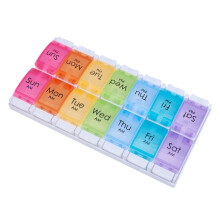 14 Grids 7 Days Weekly Pill Case Medicine Tablet Dispenser Organizer Pill Box Splitters Pill Storage Organizer Container U3