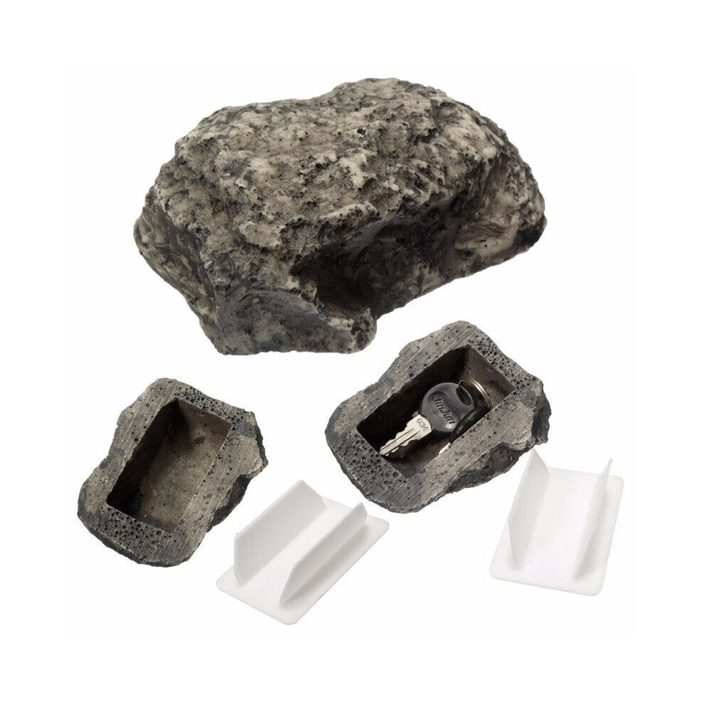 2Pcs Outdoor Spare Garden Key Box Rock Hidden Hide In Stone Security Safe Storage Hiding Containers 885666786501