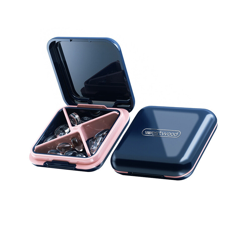 Multicoloured 4 Grid Medicine Pill Box Waterproof For Storage Travel Pill Case Vitamins Container Plastic Box Capsules Organizer For Tablets