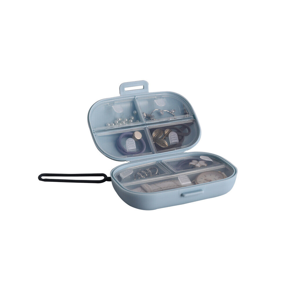 Multicoloured 7 Grids Portable Pill Box Compartments Mini Storage Box With Silicone Lanyard Food Pp Medicine Organizer For Travel