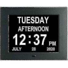 (Black) Digital Dementia Clock Calendar Clock Day Date Clock Large Display Large Clear Unabbreviated Time And Date