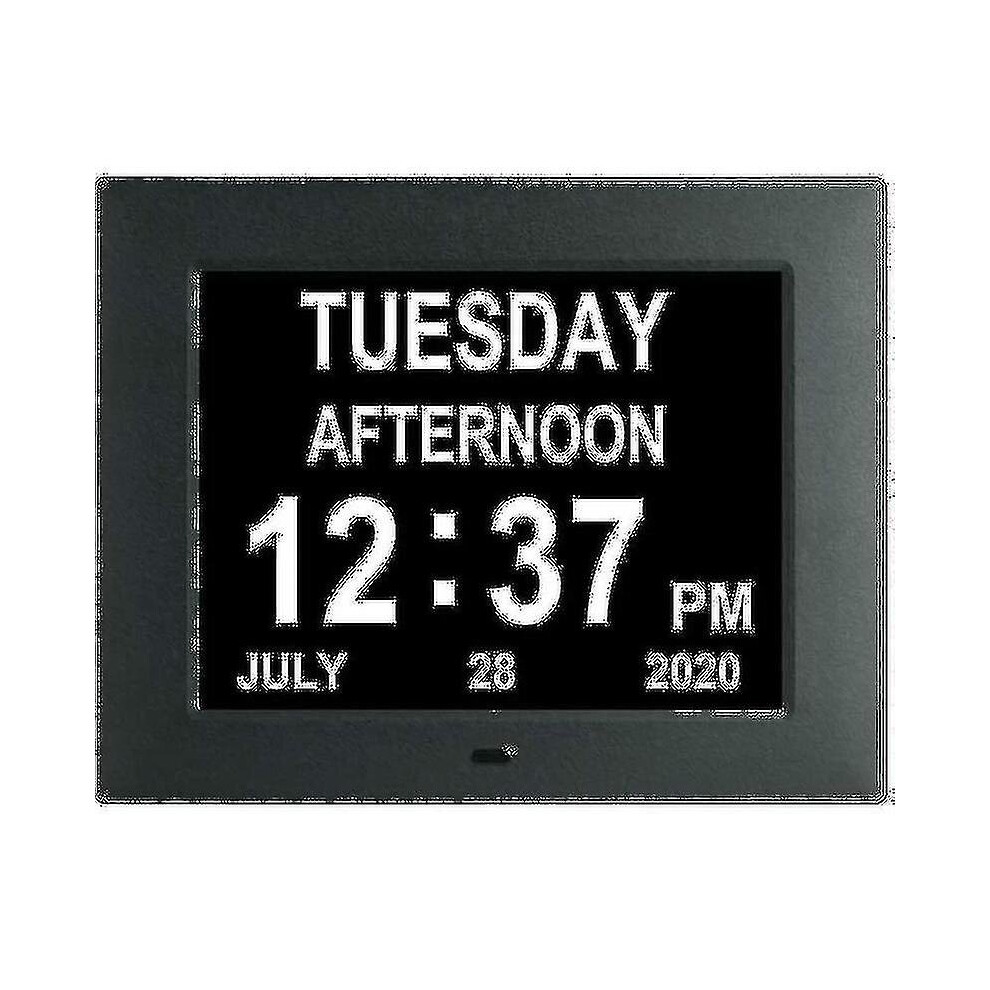 (Black) Digital Dementia Clock Calendar Clock Day Date Clock Large Display Large Clear Unabbreviated Time And Date Black