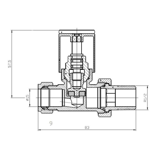 DuraTherm Angled Brushed Brass Radiator Valves - 15mm 2