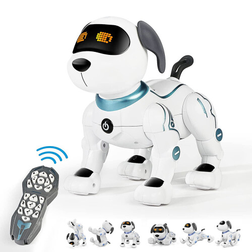 Brinquedos para cães RC para crianças, Robô programável eletrónico inteligente que anda sentado 1