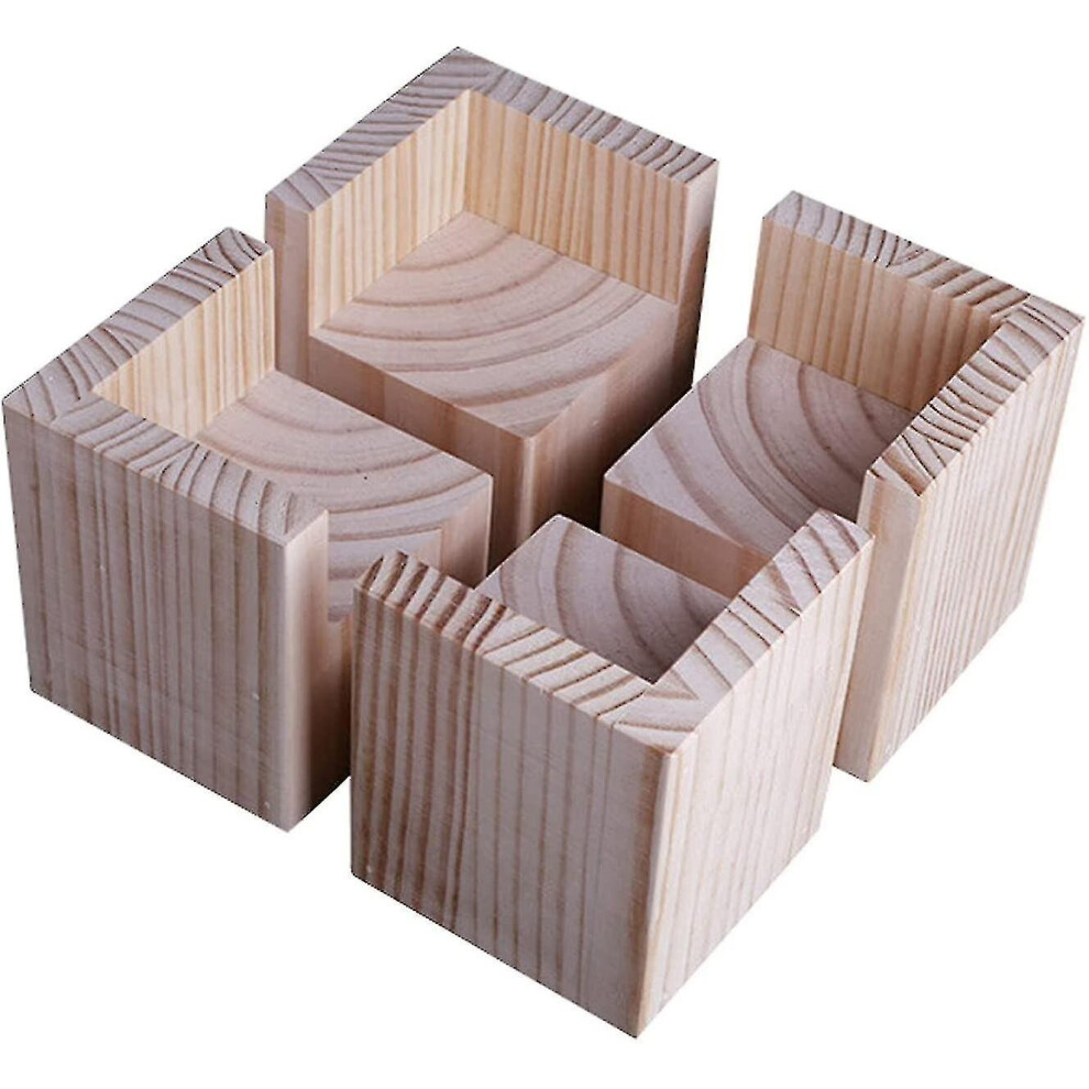 Set Of 4 Furniture Risers Wooden Furniture Risers, Desk Bed Riser Furniture Leg Lift Feet Up For Des 9326216084612
