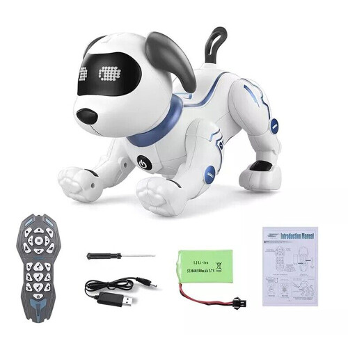 Brinquedos para cães RC para crianças, Robô programável eletrónico inteligente que anda sentado