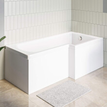 Nes Home 1700 x 850mm Acrylic Square L Shaped Shower Bath - Right Hand
