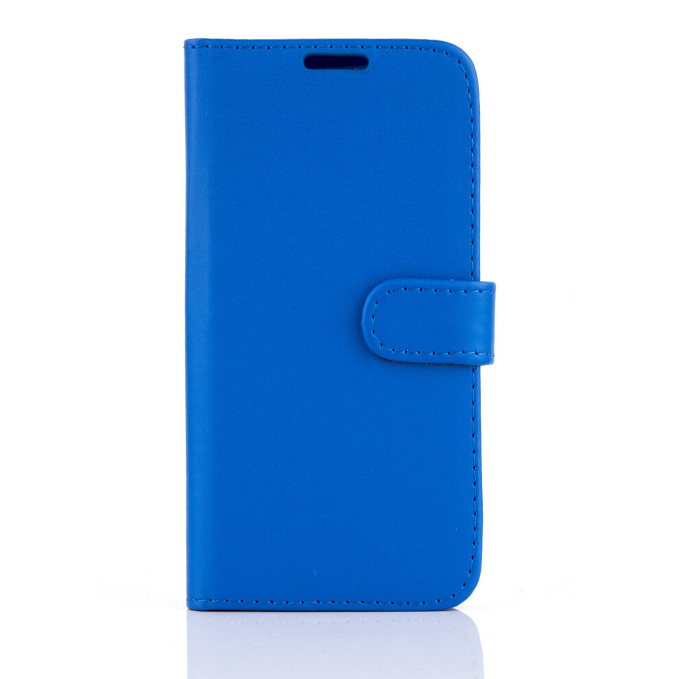 (Blue) For Apple iPhone 15 Pro Case, Cover, Flip Wallet, Folio, Leather / Gel