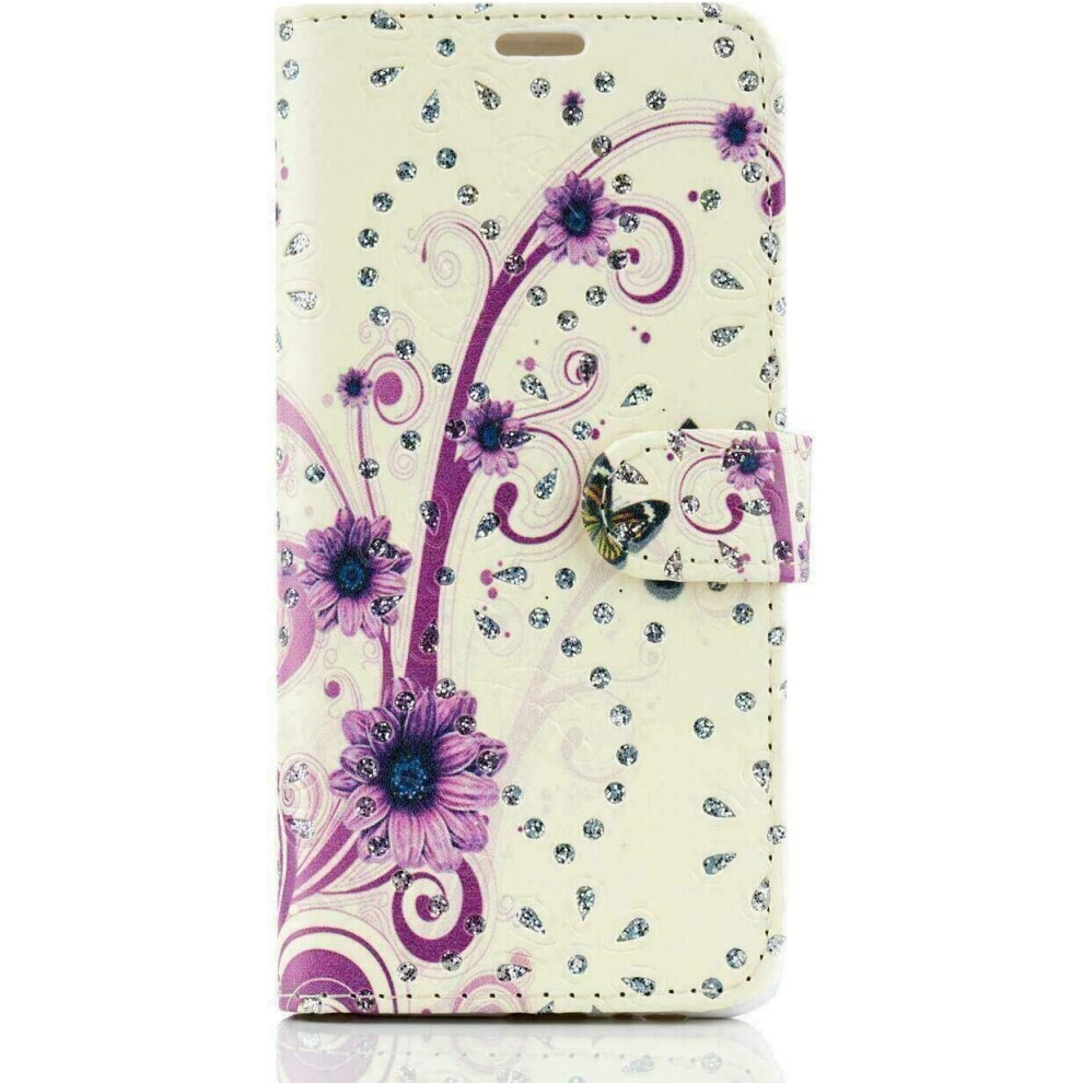 Fonejacket ( Flower) For Apple Iphone 15 Case, Cover, Flip Wallet, Folio, Leather / Gel Purple