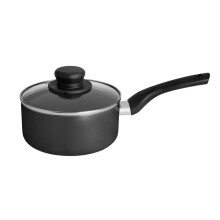 Home A Stylish Touch To Your Kitchen 5 Piece Aluminium Pan Set - Black