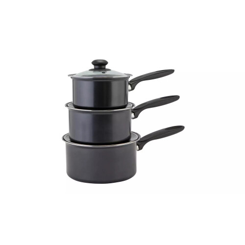 Home 3 Piece Non Stick Steel Pan Set For Versatile Cooking