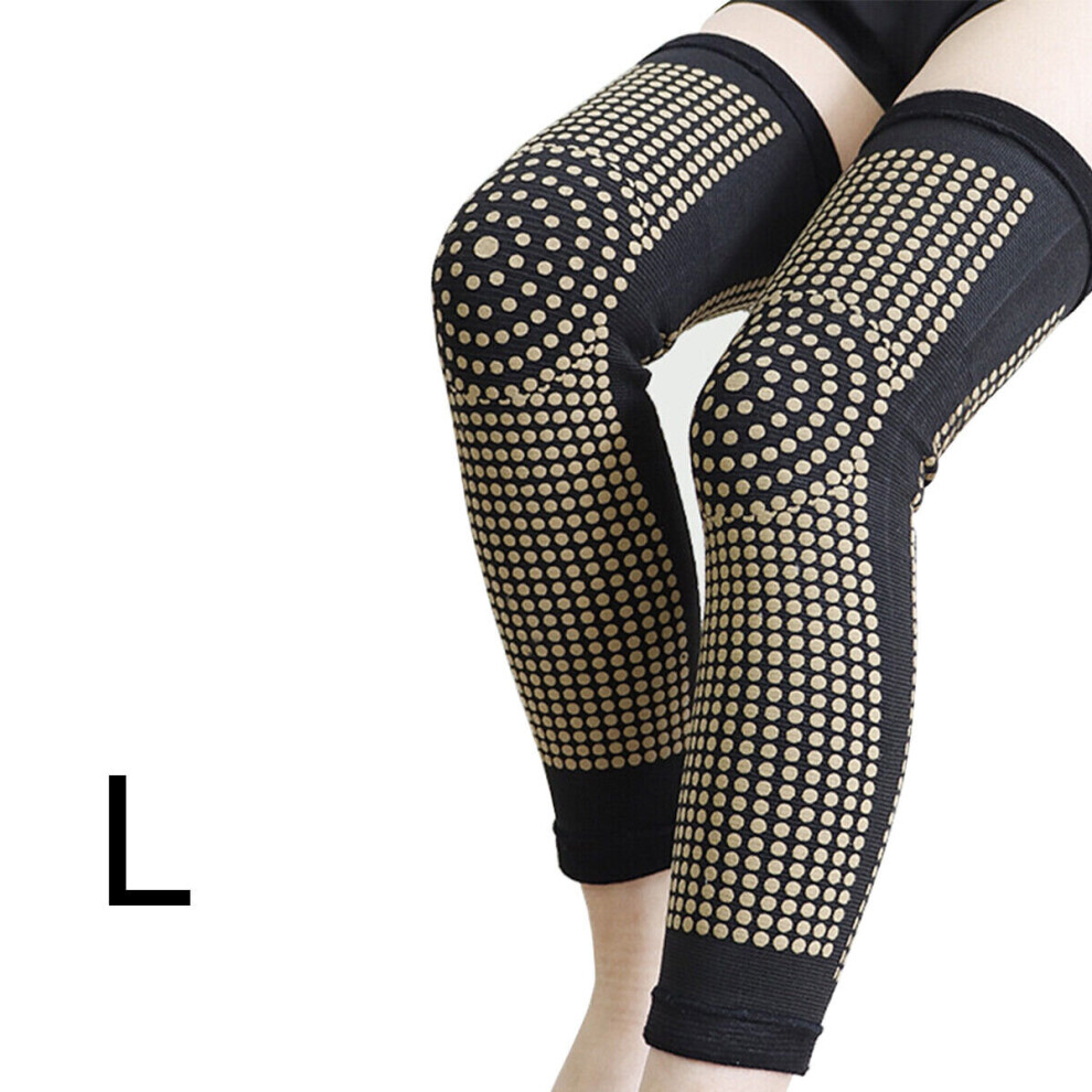 Mdsrjone (L) Self Heating Knee Support Leg Brace Warmer Massager Pad Arthritis Therapy