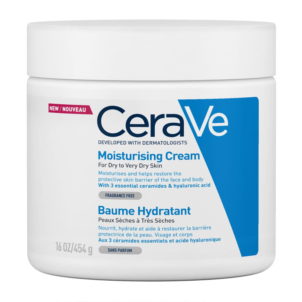 CeraVe Moisturising Cream Pot with Ceramides for Dry to Very Dry Skin 454g