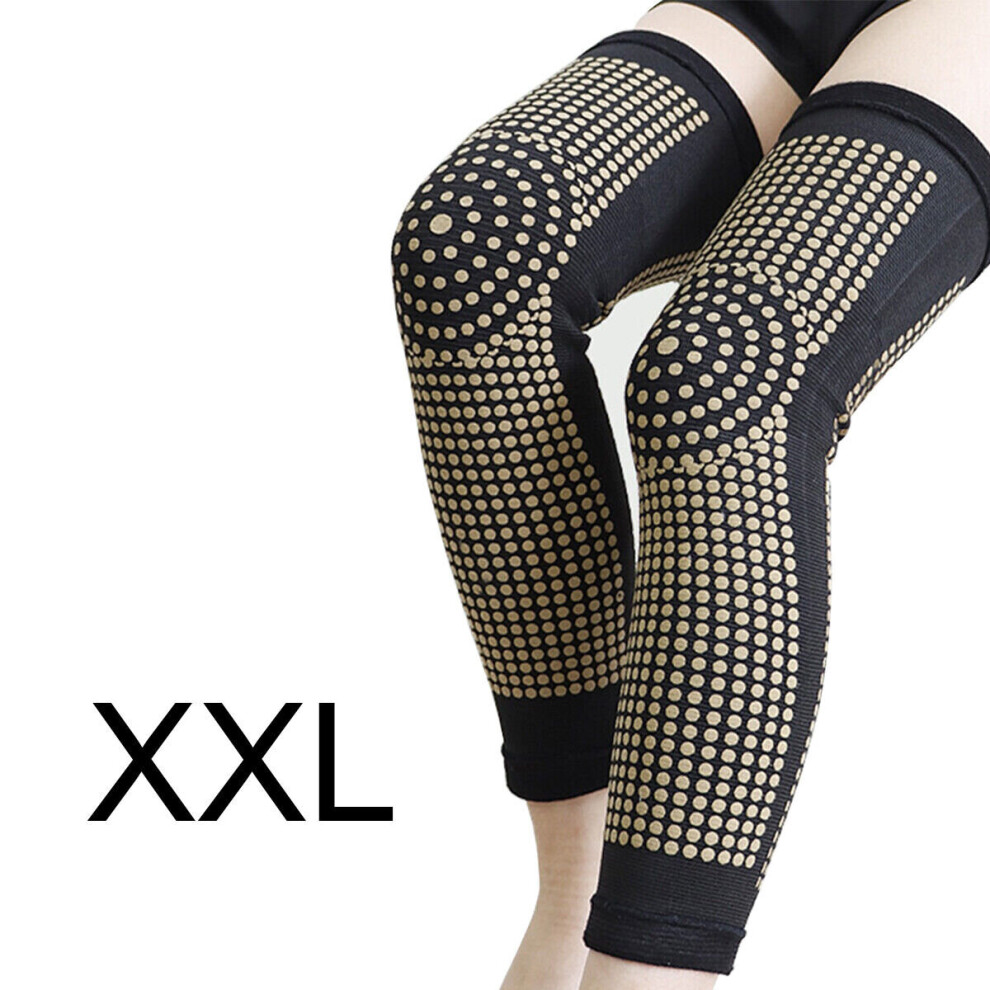 (XXL) Self Heating Knee Support Leg Brace Warmer Massager Pad Arthritis Therapy