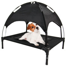 Elevated Dog Bed Raised Cot with Canopy Cover (M)