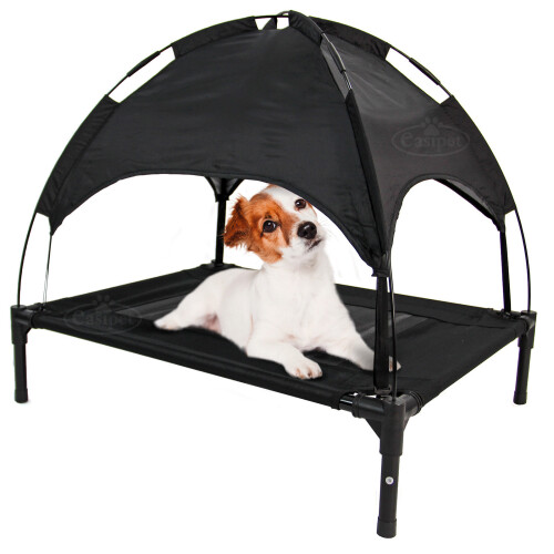 Elevated Dog Bed Raised Cot with Canopy Cover (M)