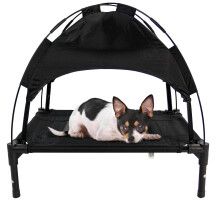 Elevated Dog Bed Raised Cot with Canopy Cover (S)
