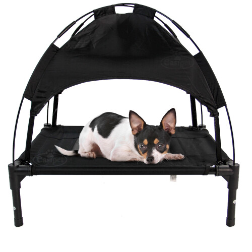 Elevated Dog Bed Raised Cot with Canopy Cover (S)