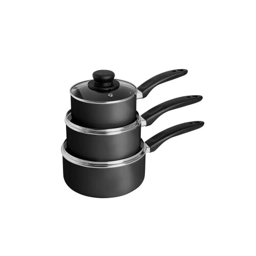 Sleek And Modern Design Home 3 Piece Aluminium Pan Set - Grey 1