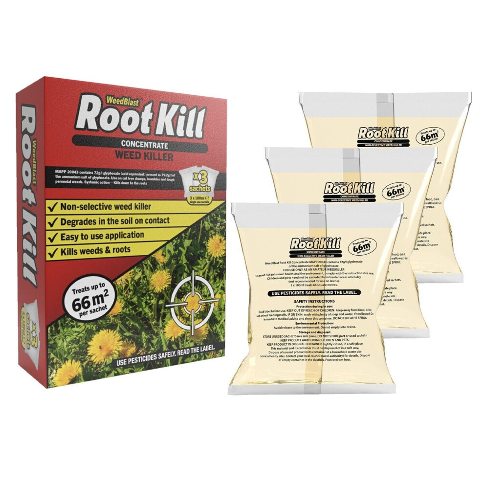 Weedblast Rootkill 3 x 100 Sachets boxed