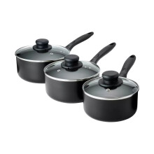 Sleek And Modern Design Home 3 Piece Aluminium Pan Set - Grey