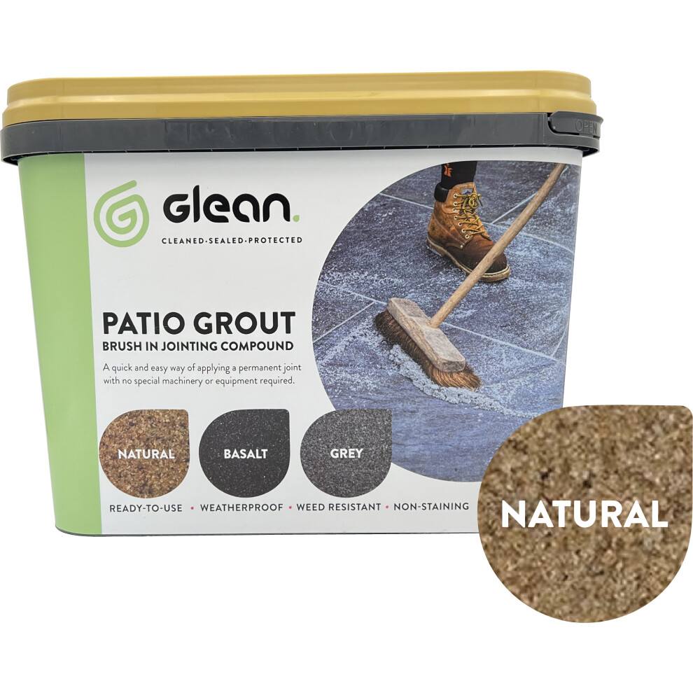(Natural Buff) GLEAN Patio Grout Jointing Compound Brush In: 15kg