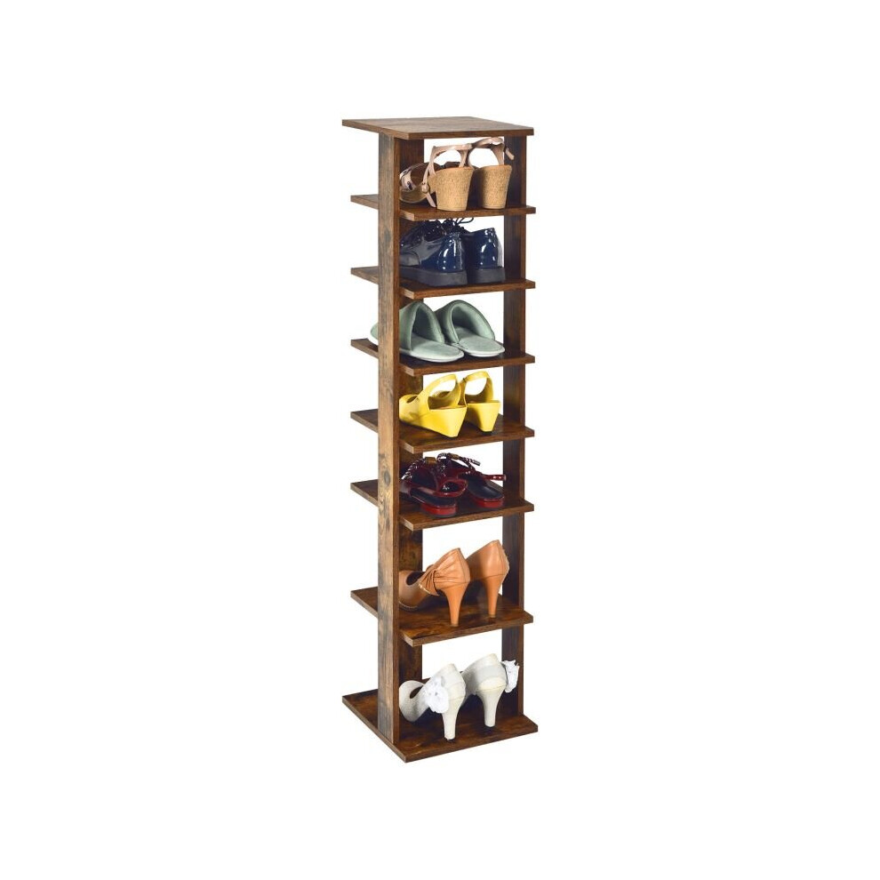 Costway 110 Cm Narrrow 7-Tier Shoe Rack Tower Organiser With Removable Shelves