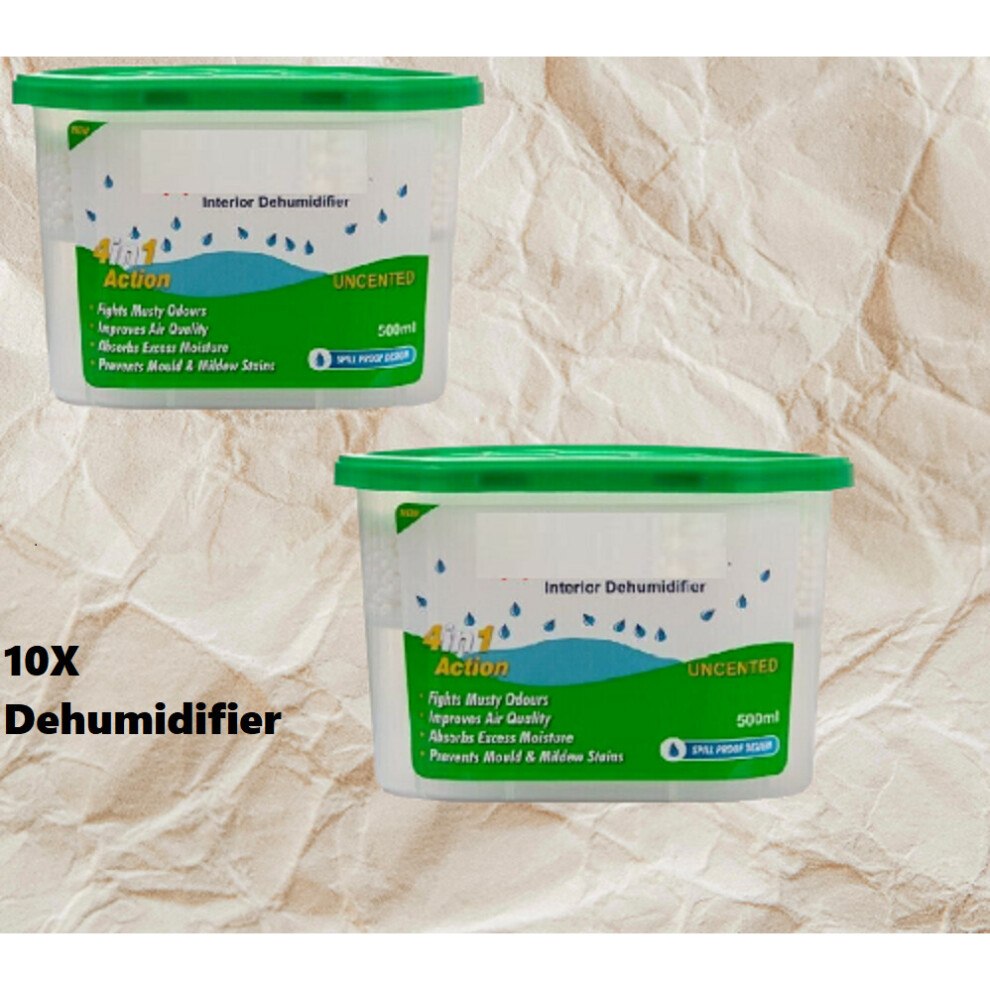 (Pack of 10) 500ml Interior Dehumidifiers Moisture Mould Trap