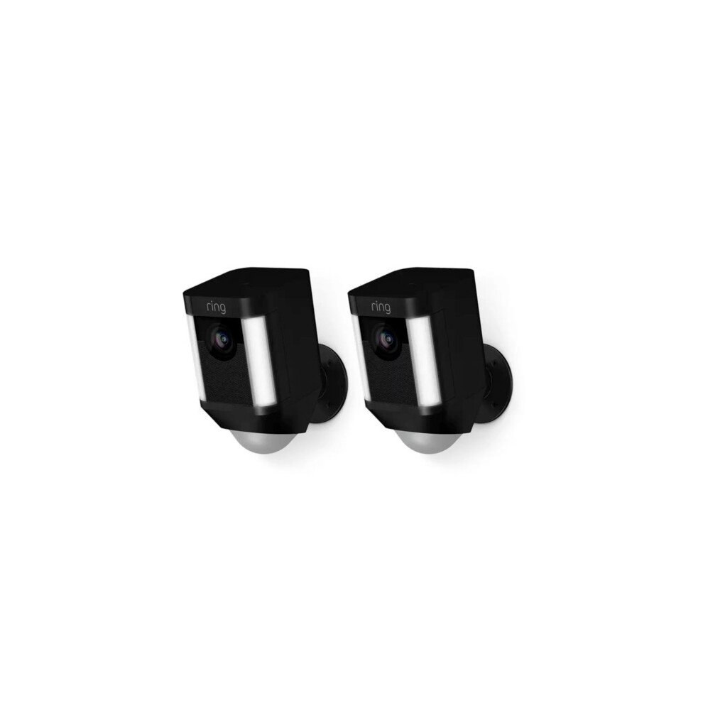 Ring Spotlight Cam Camera Battery Powered in Black - 2 Pack