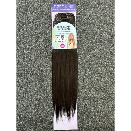 (4 Medium Brown) E-Zee Straight 9 Clip In Hair Extensions 20Inch