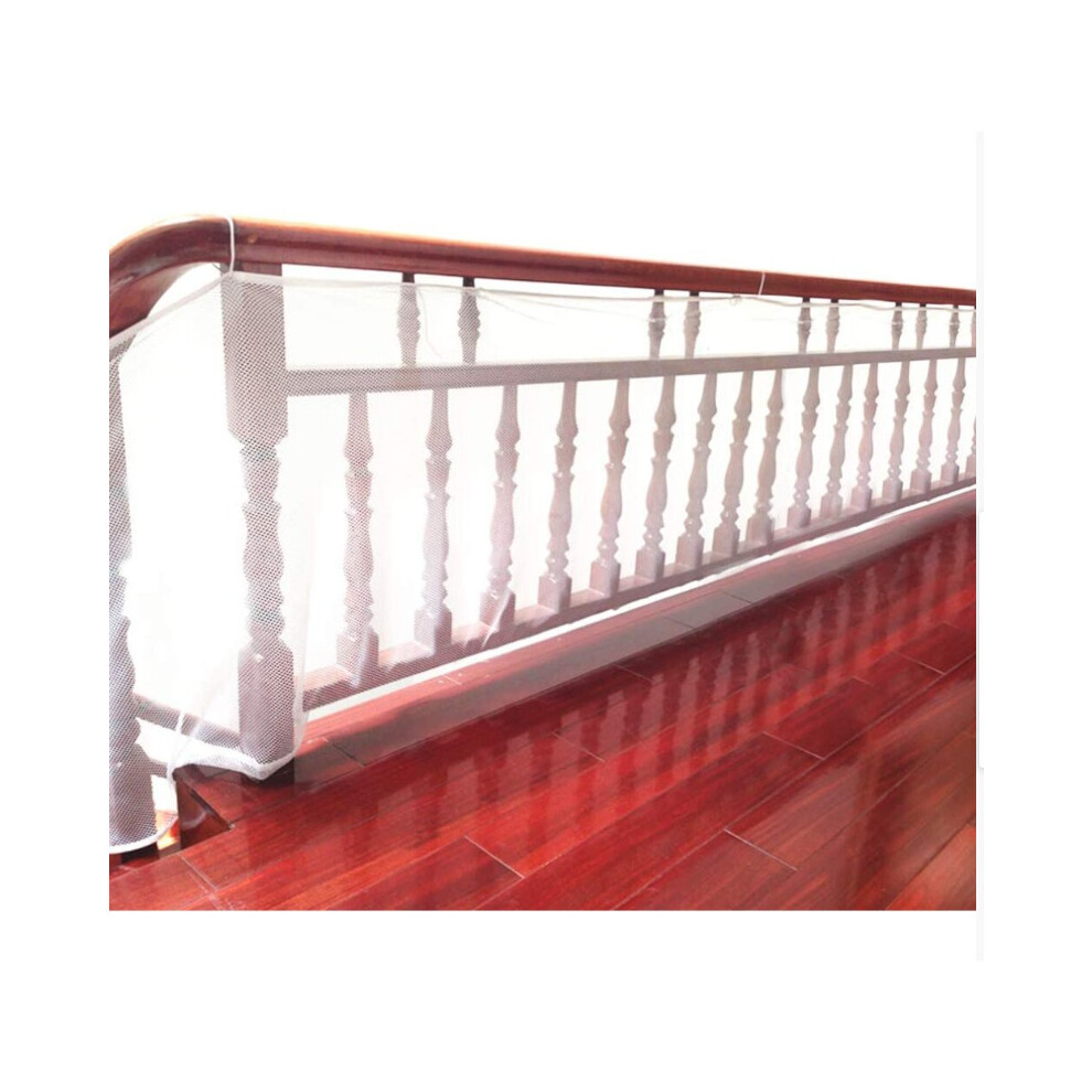 Stairway Safety Net,Safety Banister Stair Mesh Net Protector with 15 Nylon Ropes and 10 Buckling Straps,3mx0.75m Baby Child Children Pet-image-OPC-PCG75YV-NEW