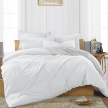 (White Duvet Covers) Plain Duvet Quilt Covers King Size 3PC Bedding Sets