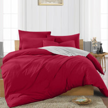 (Red Duvet Covers) Plain Duvet Quilt Covers King Size 3PC Bedding Sets