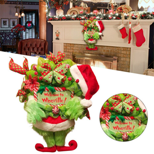 Grinch Kerst Grappig De Burlap Krans Deur Creatieve Kerstdecoraties 2