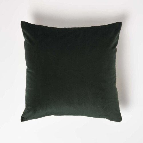 Homescapes Mango Tree Green Filled Velvet Cushion 46 x 46 cm 2