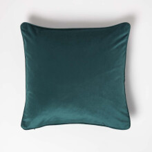 (Green) Filled Velvet Cushion with Piped Edge 46 x 46 cm