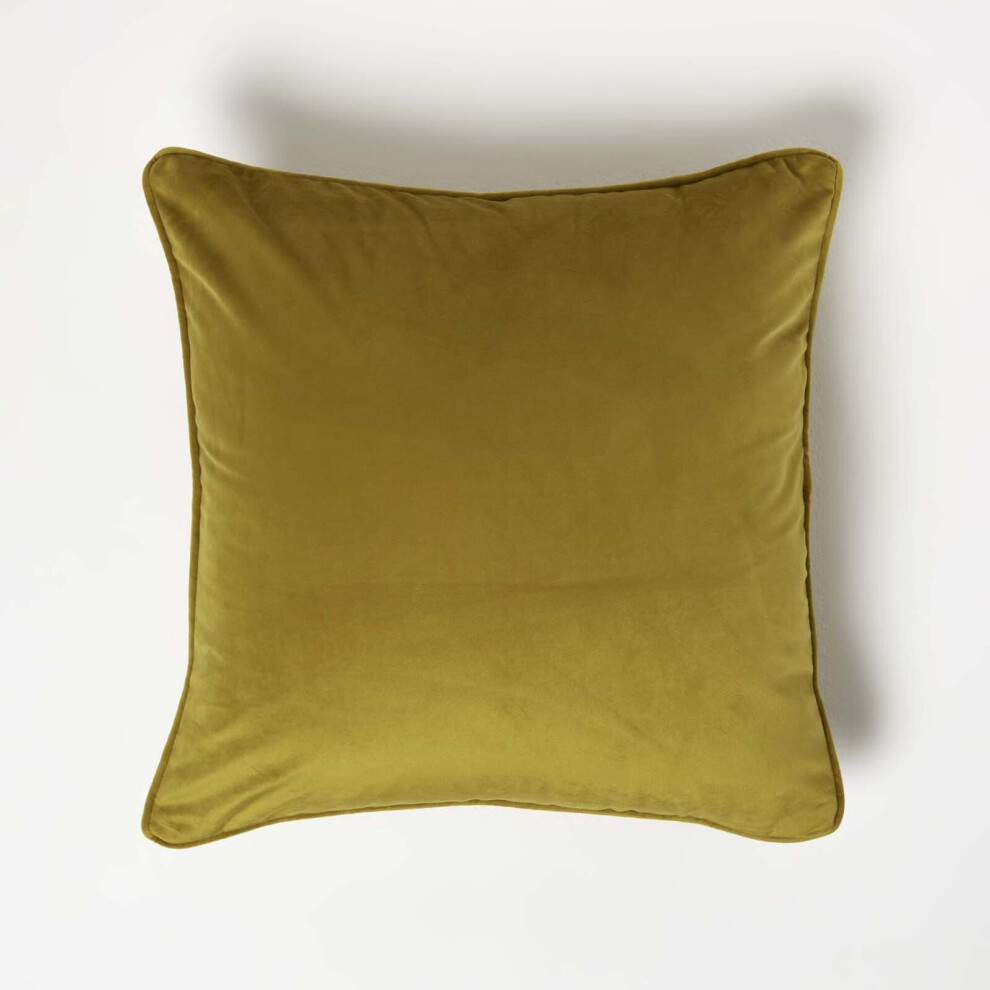 Homescapes (Gold) Filled Velvet Cushion With Piped Edge 46 X 46 Cm Gold
