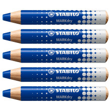 Whiteboard and Flipchart Markers - STABILO MARKdry - Blue (5)