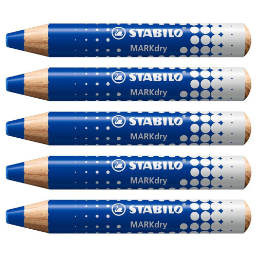 Whiteboard and Flipchart Markers - STABILO MARKdry - Blue (5)
