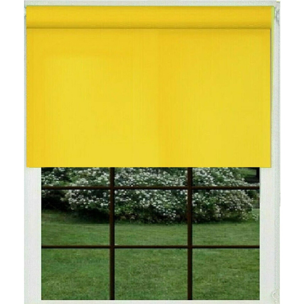 (60cm) Yellow Blackout 100% Thermal Fabric Roller Blinds