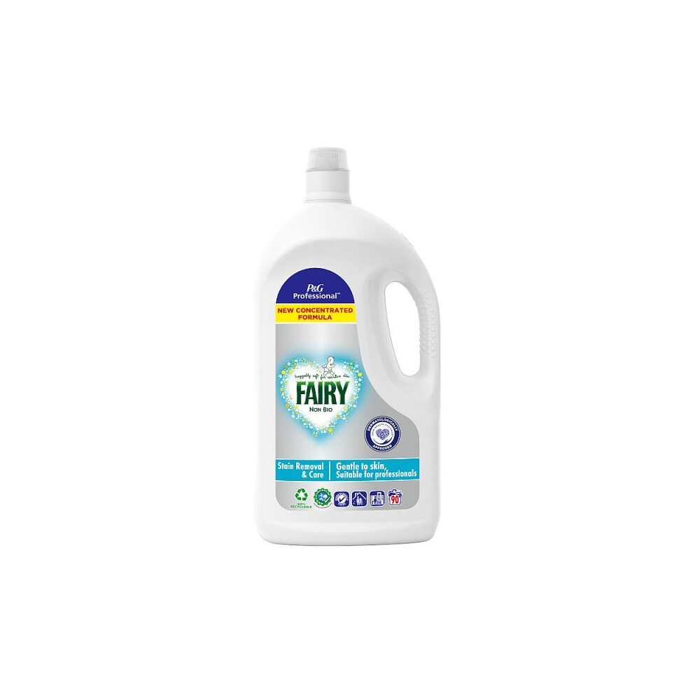 Fairy Professional Non Bio Washing Liquid Laundry Detergent, 90 Washes 4.05L Dermatologically Tested (Case Of 2)