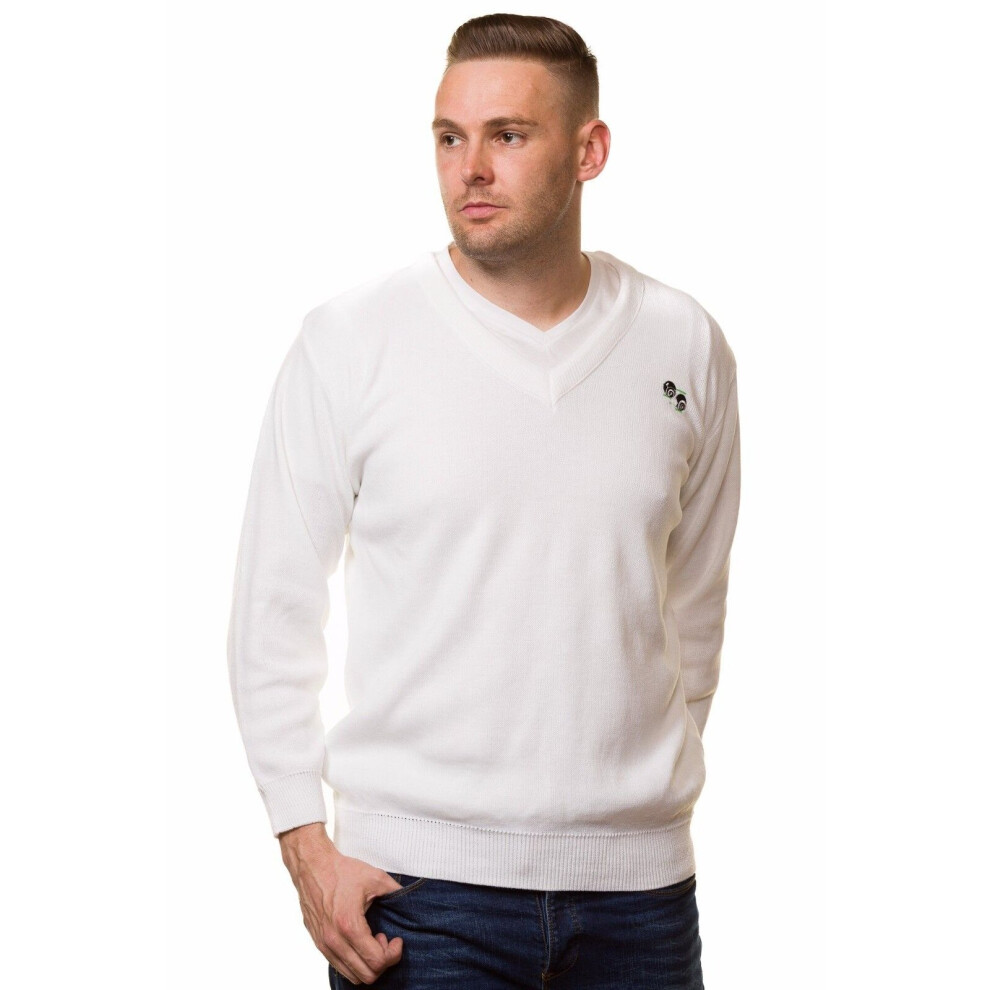 (3XL) Malay Men Bowling Golf White Jumpers Sweaters Tops Bowl Logo Size S to 5XL