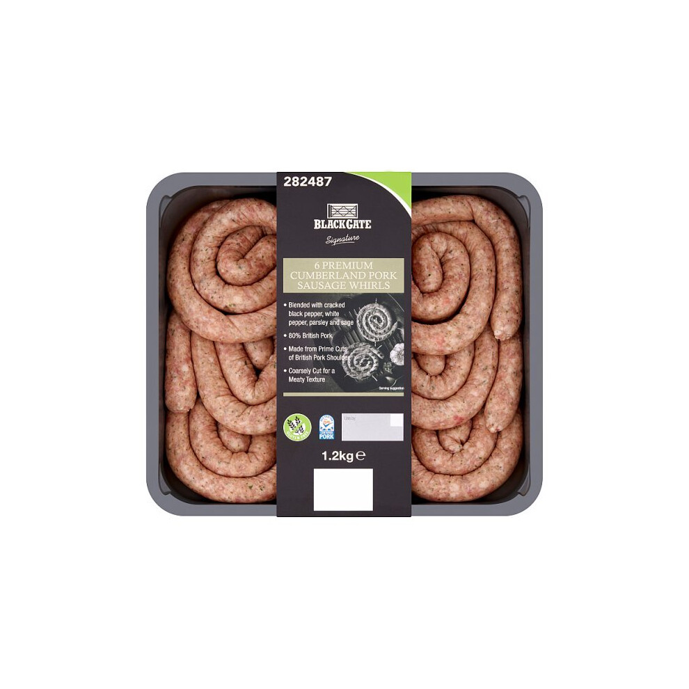 Blackgate Signature 6 Premium Cumberland Pork Sausage Whirls 1.2kg